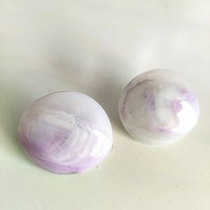 Vintage Pin Up Vibe Pink Swirl Dream Dot Statement Stud Earrings